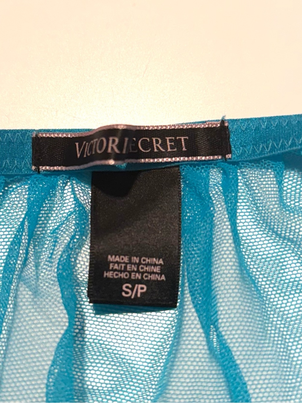 Victoria Secret Babydoll Lingerie Blue with Neon Orange Small - Picture 5 of 7